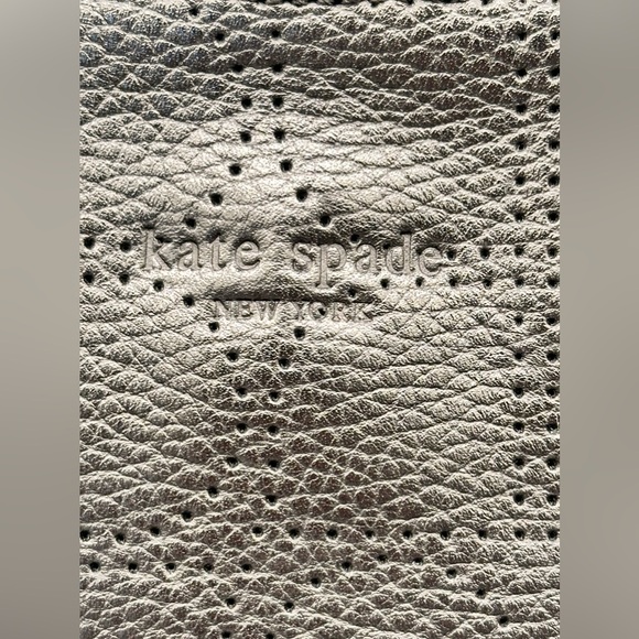 Kate Spade New York Shoulder Bag Laser Cut Perforations Black Leather - Picture 3 of 13